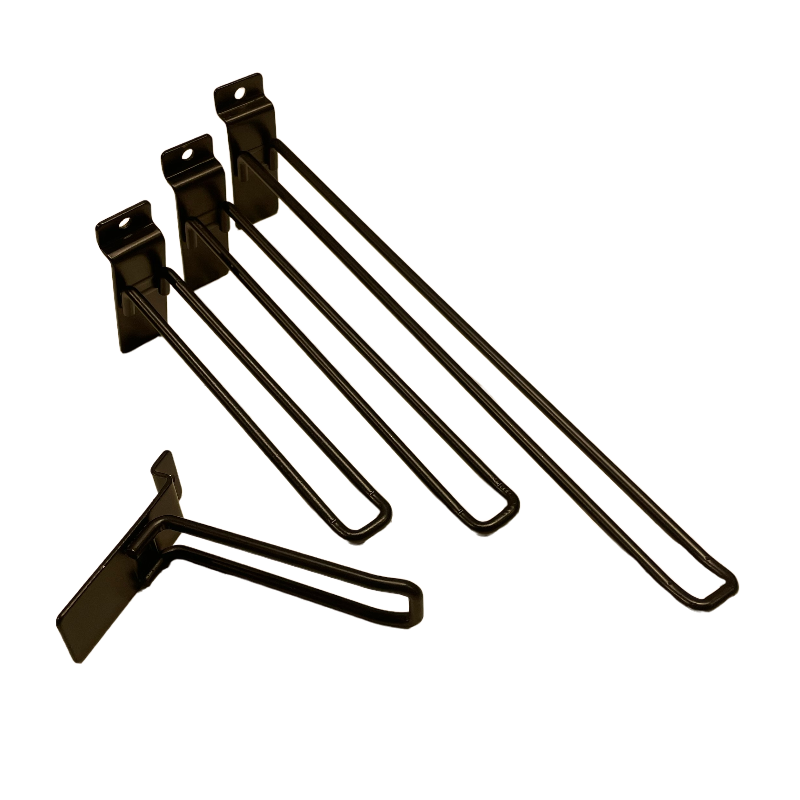 Euro-Haken, für Lamellenwand, schwarz, 10 cm