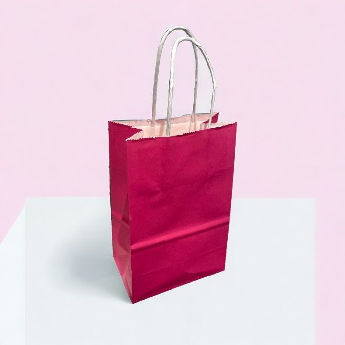 Papiertüte. H 21 cm. Pink. 50 Stk.