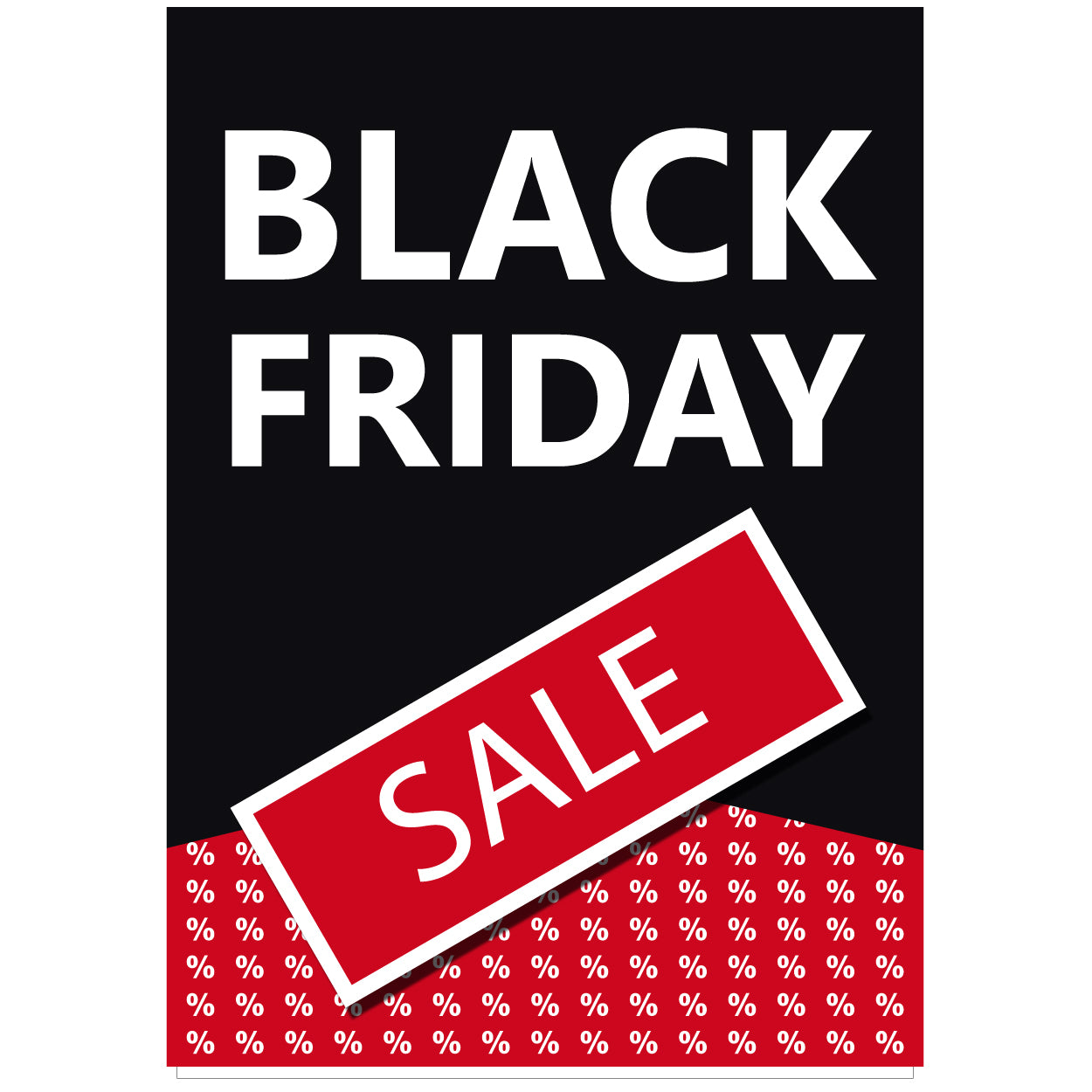Plakat. Black Friday, schwarz und rot, 50 x 70 cm