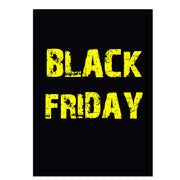 Plakat. Black Friday, schwarz und gelb, 50 x 70 cm