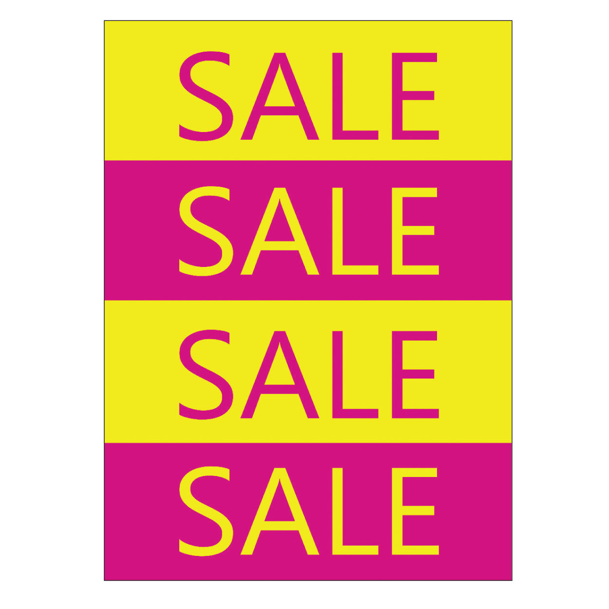 Plakat. SALE, gelb und pink, 50 x 70 cm