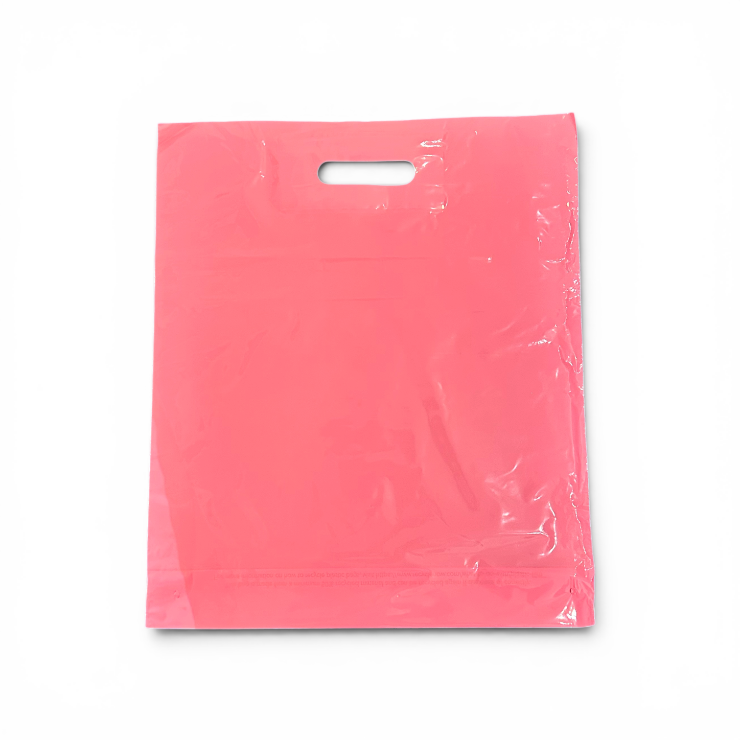 Plastiktüte, mittelgroß, rosa, 100er-Packung, 45 Mikron, B 39 × T/B 10 × H 45 cm, verstärkte Griffe