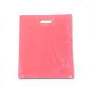 Plastiktüte, mittelgroß, rosa, 100er-Packung, 45 Mikron, B 39 × T/B 10 × H 45 cm, verstärkte Griffe