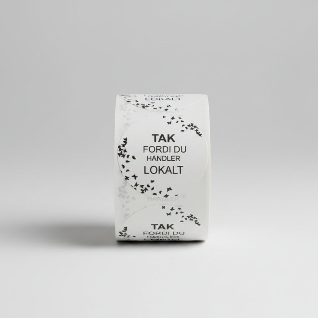 Runde Etiketten. 500 Stk. pro Rolle. DANKE, DASS DU LOKAL EINKAUFST