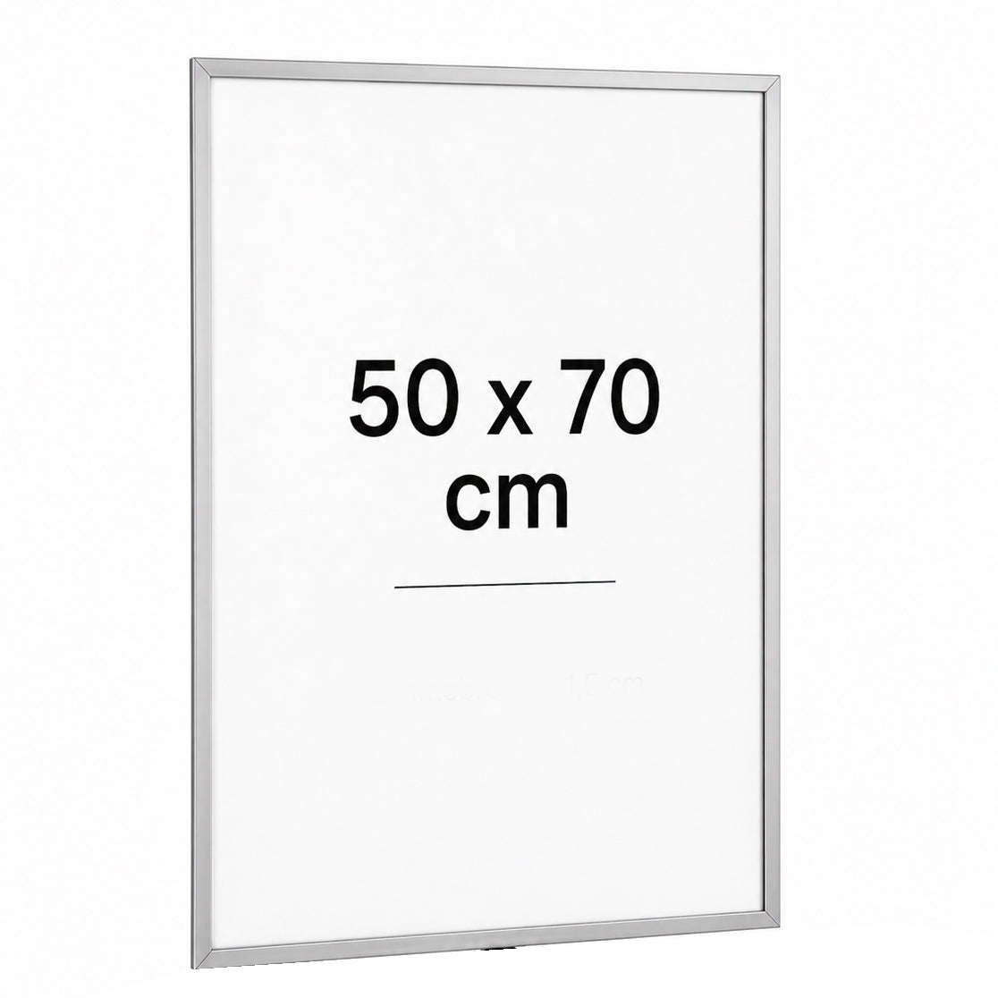 Klapprahmen 50 x 70 cm mit Gehrungsecken – Alu, schmale Leiste 1,5 cm.