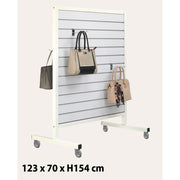 Gondel auf Metallgestell in Weiß mit Lamellenwand Weiß/Alu-Leisten