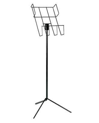 Sort gulv brochureholder til A4 i tråd, højde 90 cm
