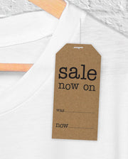 Manillamærke Sale now on til prismærkning