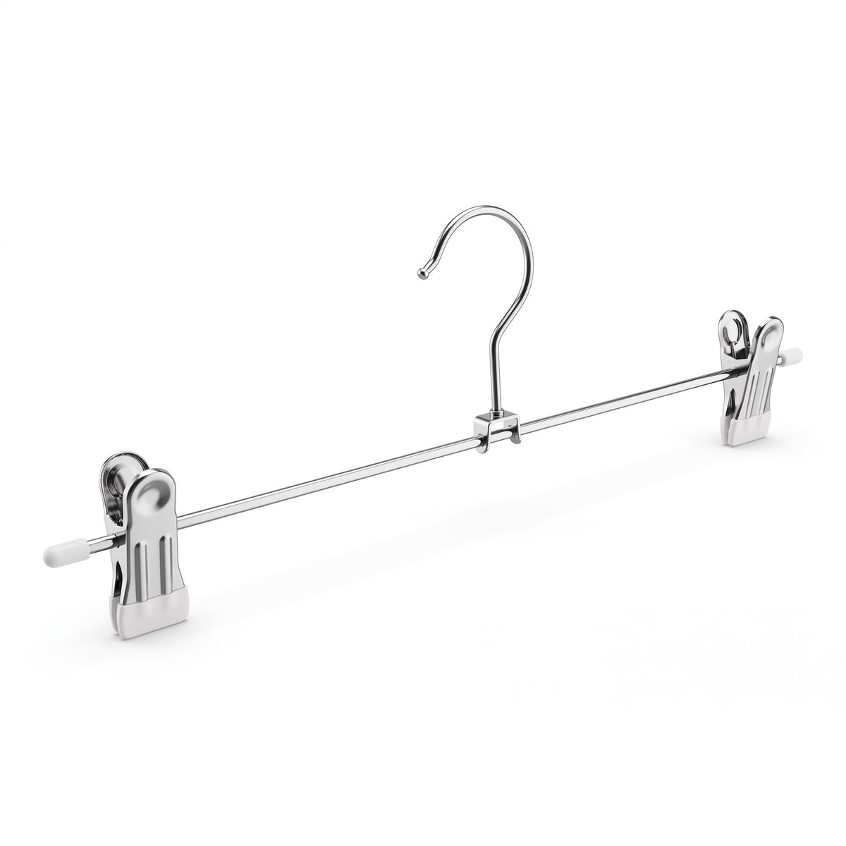 Klemmbügel, Metallbügel (B 30 cm.) - 100 Stk. Weiß. Hosenbügel