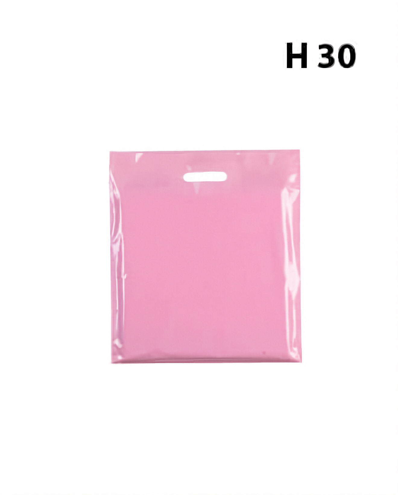 Plastiktüte, klein, rosa, 100er-Packung, 35 Mikron, B 25 x T/B 6 x H 30 cm, verstärkte Griffe