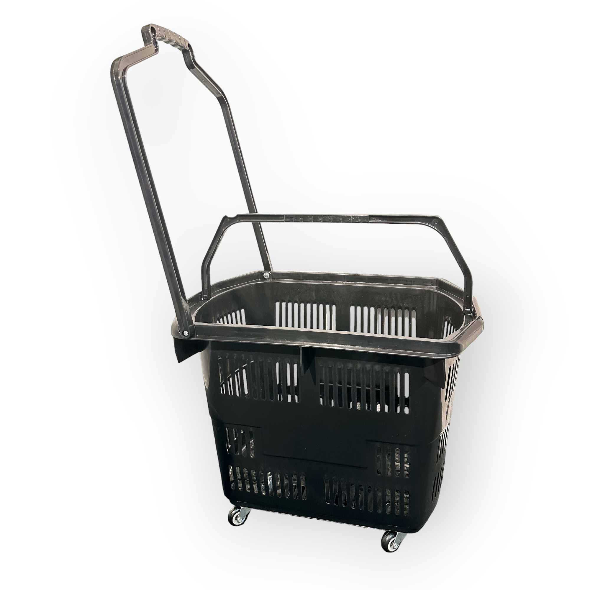 Einkaufswagen 55 Liter mit Ziehgriff und Rädern.