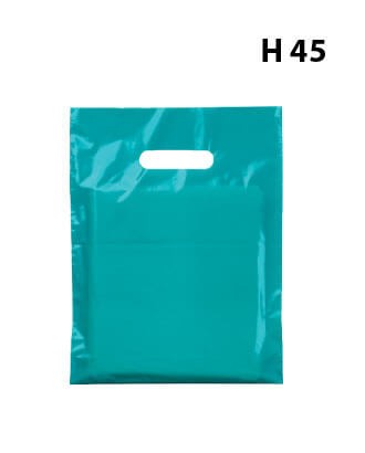 Mellem turkis plastpose med forstærket håndtag