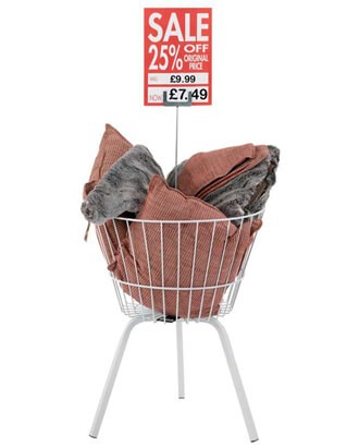 Merchandise kurv til salgsvarer og butikseksponering
