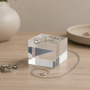 Präsentationsblock aus transparentem Acrylglas, 5 x 5 x 4 cm (H), für Schmuck