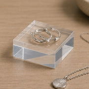 Präsentationsblock aus transparentem Acrylglas, 10,5 x 10,5 x 4 cm (H), für Schmuck