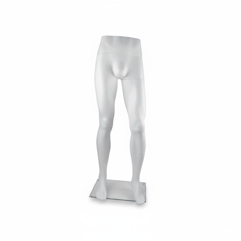 Schaufensterpuppe. Unterteil, männlich, inkl. Glasfuß, 118 cm