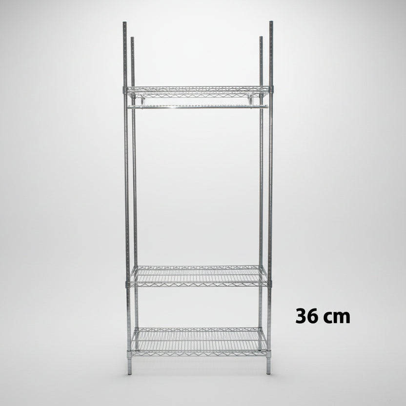 Krom TUBO garderobereol 91 x 36 x 220 cm