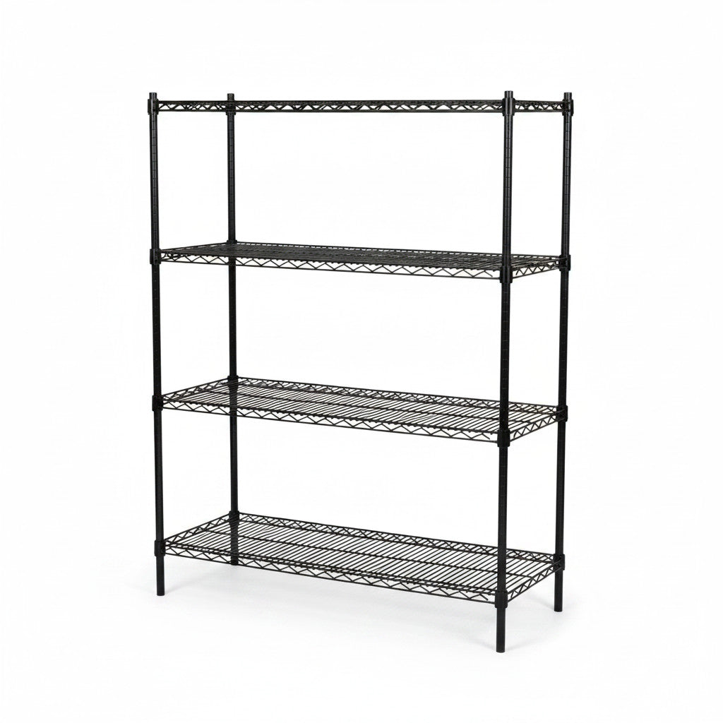 Bücherregal – Schwarz (B 122 x T 46 x H 160 cm) – TUBO