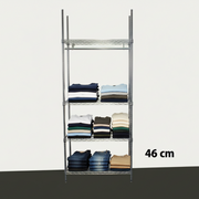 Kleiderschrankregal - TUBO (B 91 x T 46 x H 220 cm) - Chrom