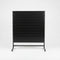 Gondelbox, einseitig, Standardausführung, schwarz. Maße: B 127 x T 40,5 x H 147 cm