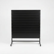 Gondelbox, einseitig, Standardausführung, schwarz. Maße: B 127 x T 40,5 x H 147 cm
