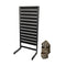 Gondelbox, einseitig, Standardpaneel schwarz. B 67 x T 40,5 x H 147 cm