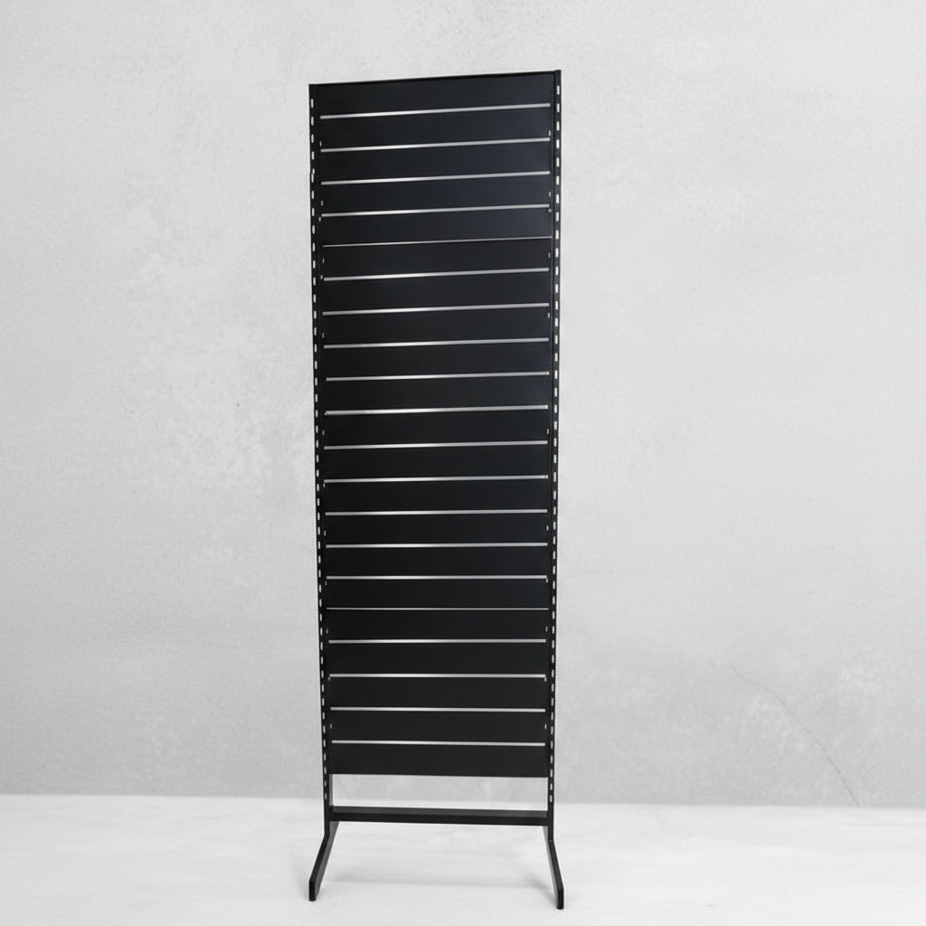 Gondelbox, einseitig, Standardpaneel, schwarz. Maße: B 67 x T 40,5 x H 247 cm