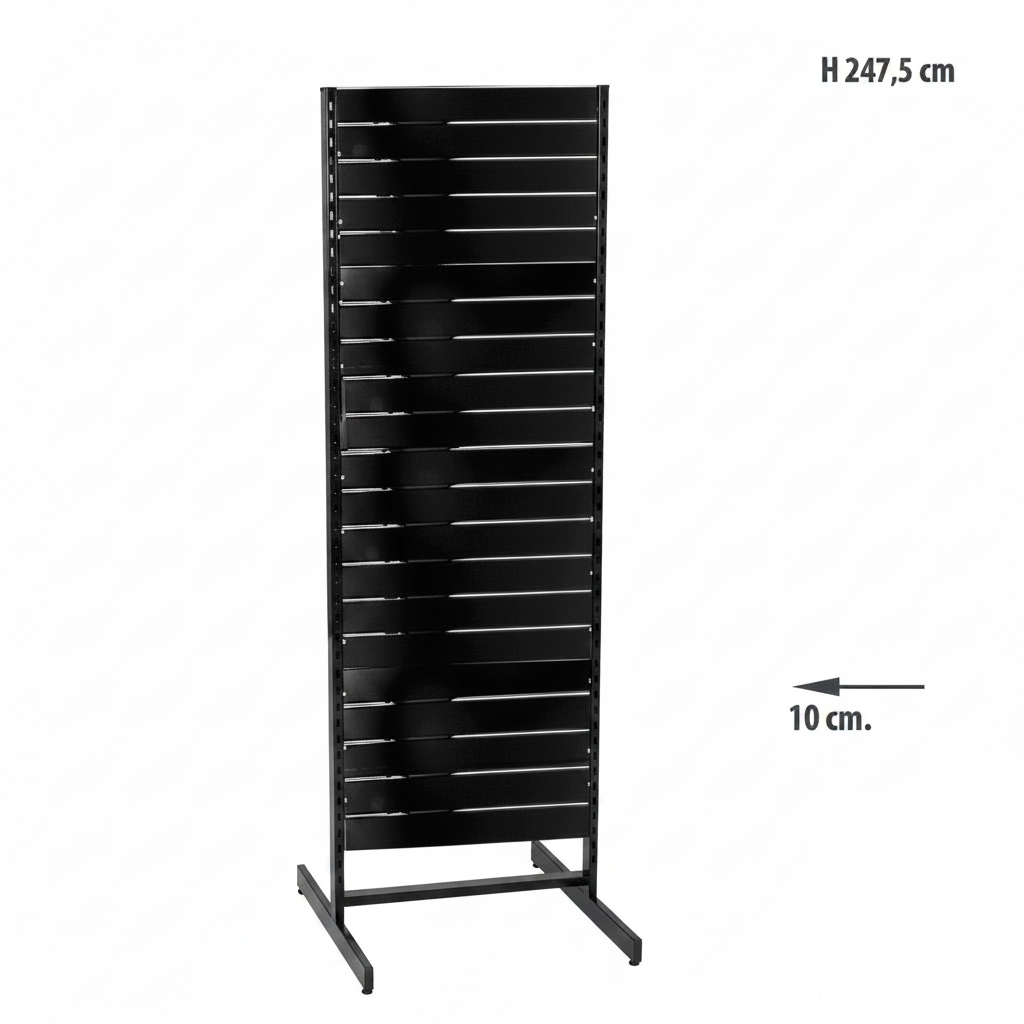 Paneelgondel, doppelseitig, Standardpaneel, schwarz. Maße: B 67 x T 76 x H 247 cm