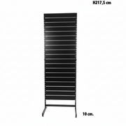 Panel-Gondel, einseitig, Standard-Panel, schwarz. Schwarze Leisten. B67 x D40,5 x H217 cm