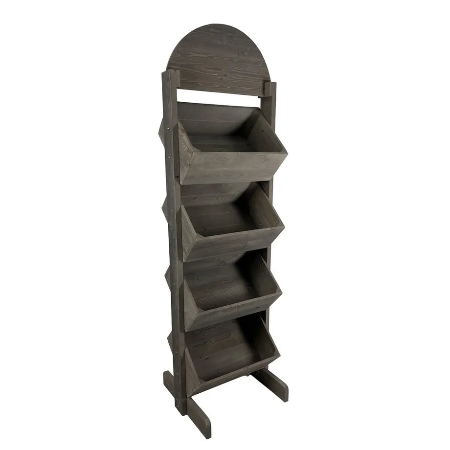 Grauholzständer mit 4 Boxen. Höhe 202 cm