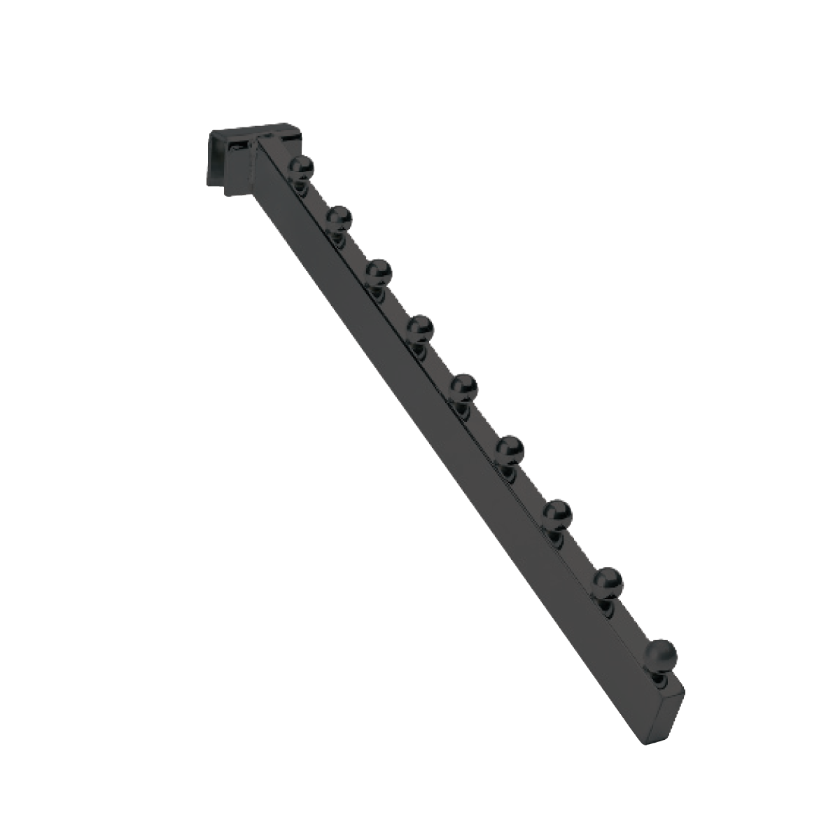 Schräges Frontscharnier mit 9 Kugeln. Schwarz, vielseitig einsetzbar – 12 mm