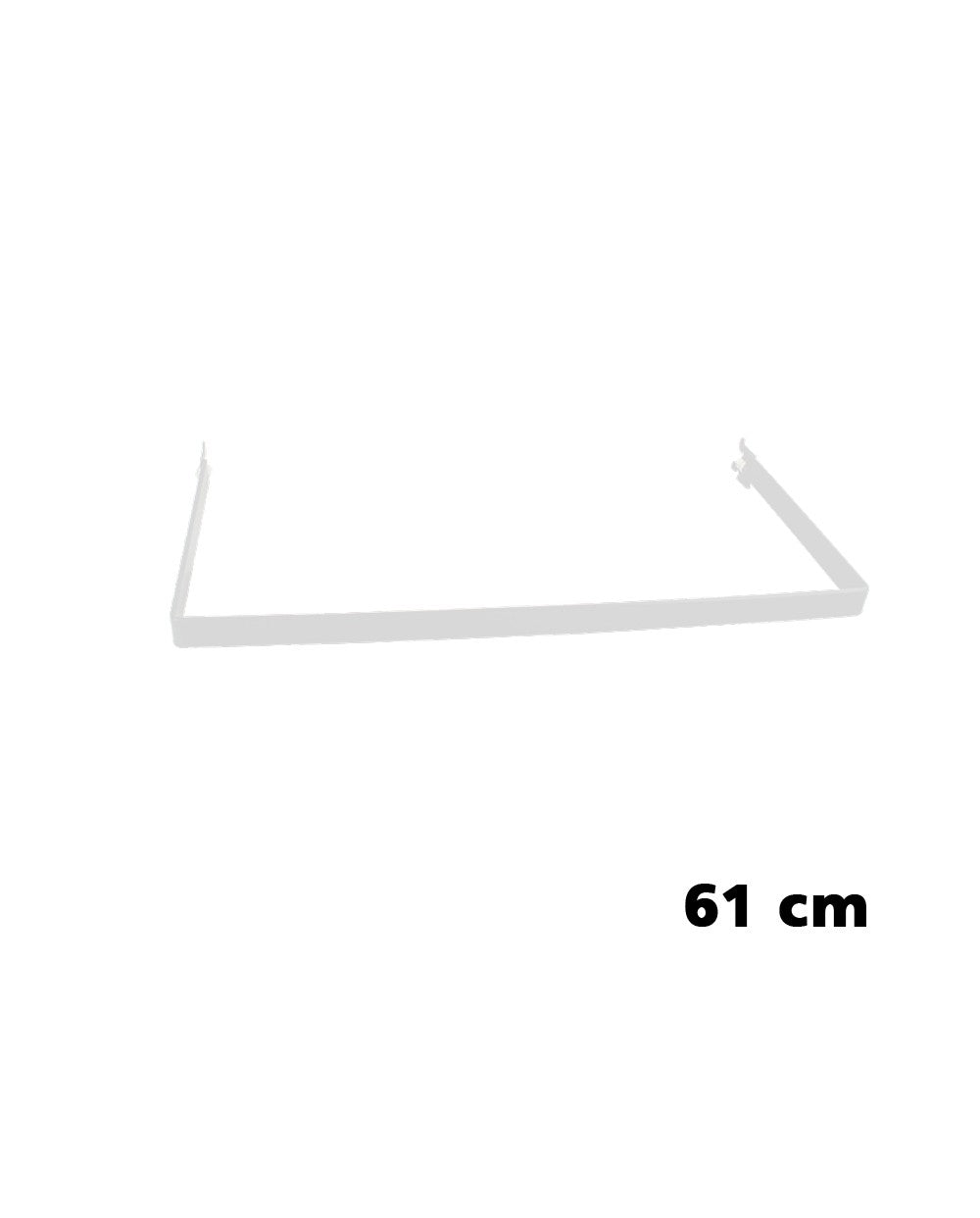 Hvid U-bøjlestang 61 cm til SuperSkinne