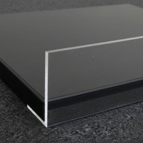 Melaminregal, schwarz, schräg, mit schwarzer Vorderkante, 91 x 37 cm