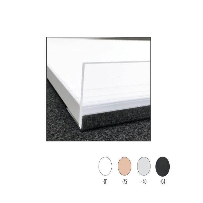 Melaminregal, weiß, schräg, mit verchromter Vorderkante, 91 x 37 cm