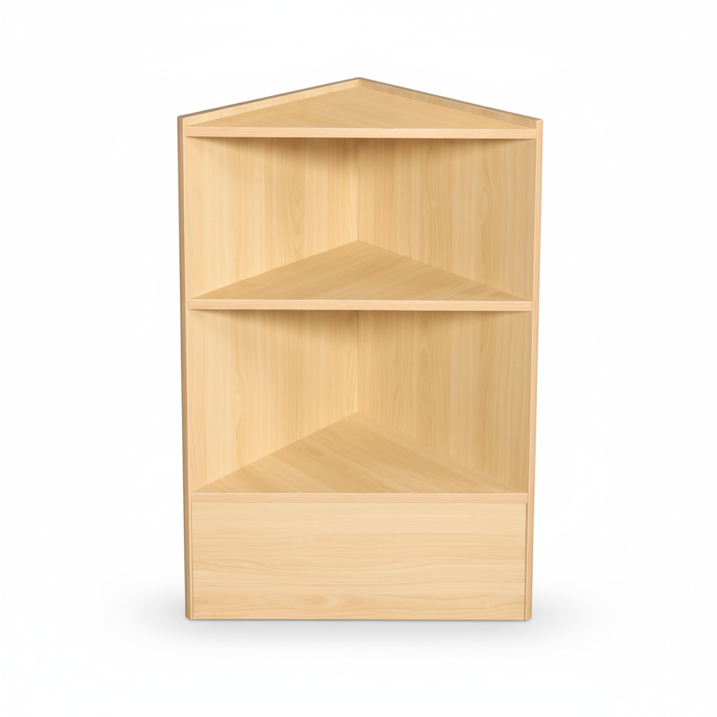 Slimline Theke, Eckmodul, inkl. 1 Ablage, Ahorn, T46 x B46 x H96 cm.