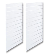 Nut- und Federpaneel – Standard (59,5 x 240 cm) – Weiß mit weißen Kunststoffleisten