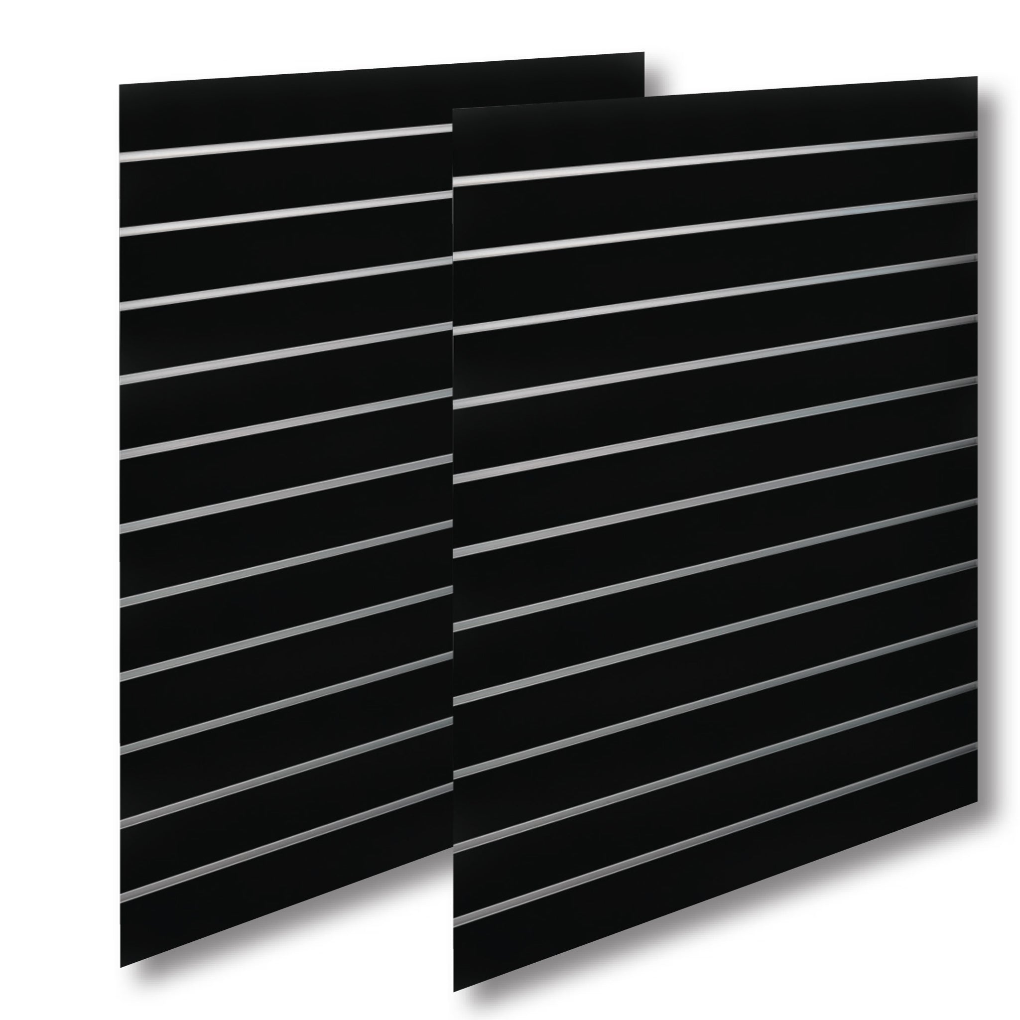 Nut- und Federpaneel - Standard (120 x 240 cm) - Schwarz mit Aluminiumleisten