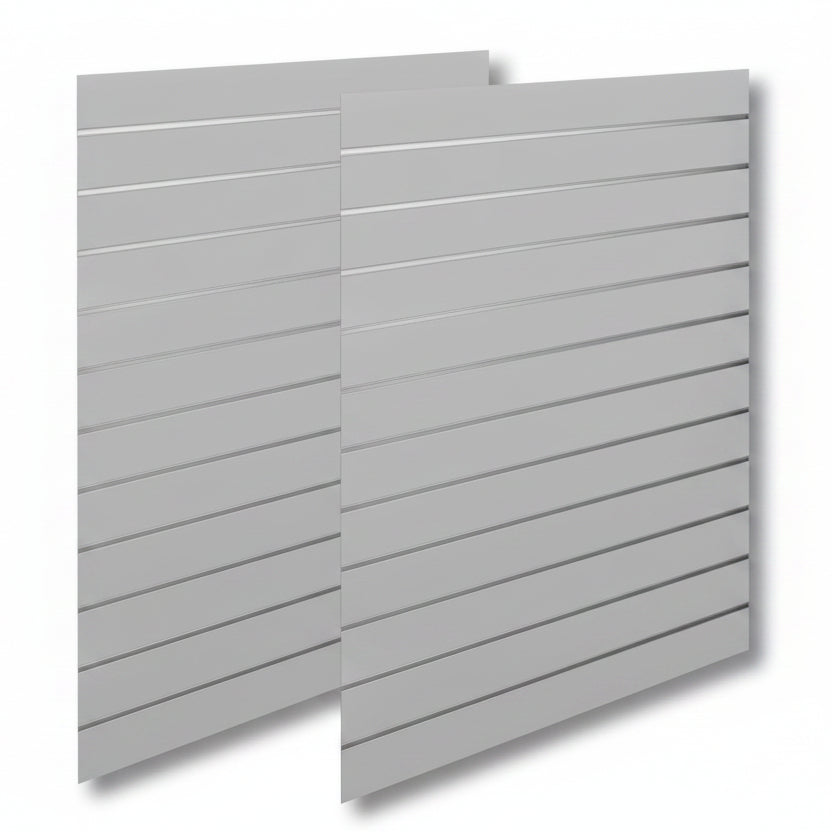 Nut- und Federpaneel - Standard (120 x 240 cm) - Grau mit Aluminiumleisten