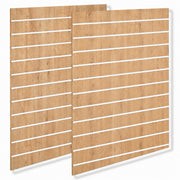 Lamellenwand - Standard (120 x 240 cm) - Eichenoptik mit Kunststoffleisten in weiß