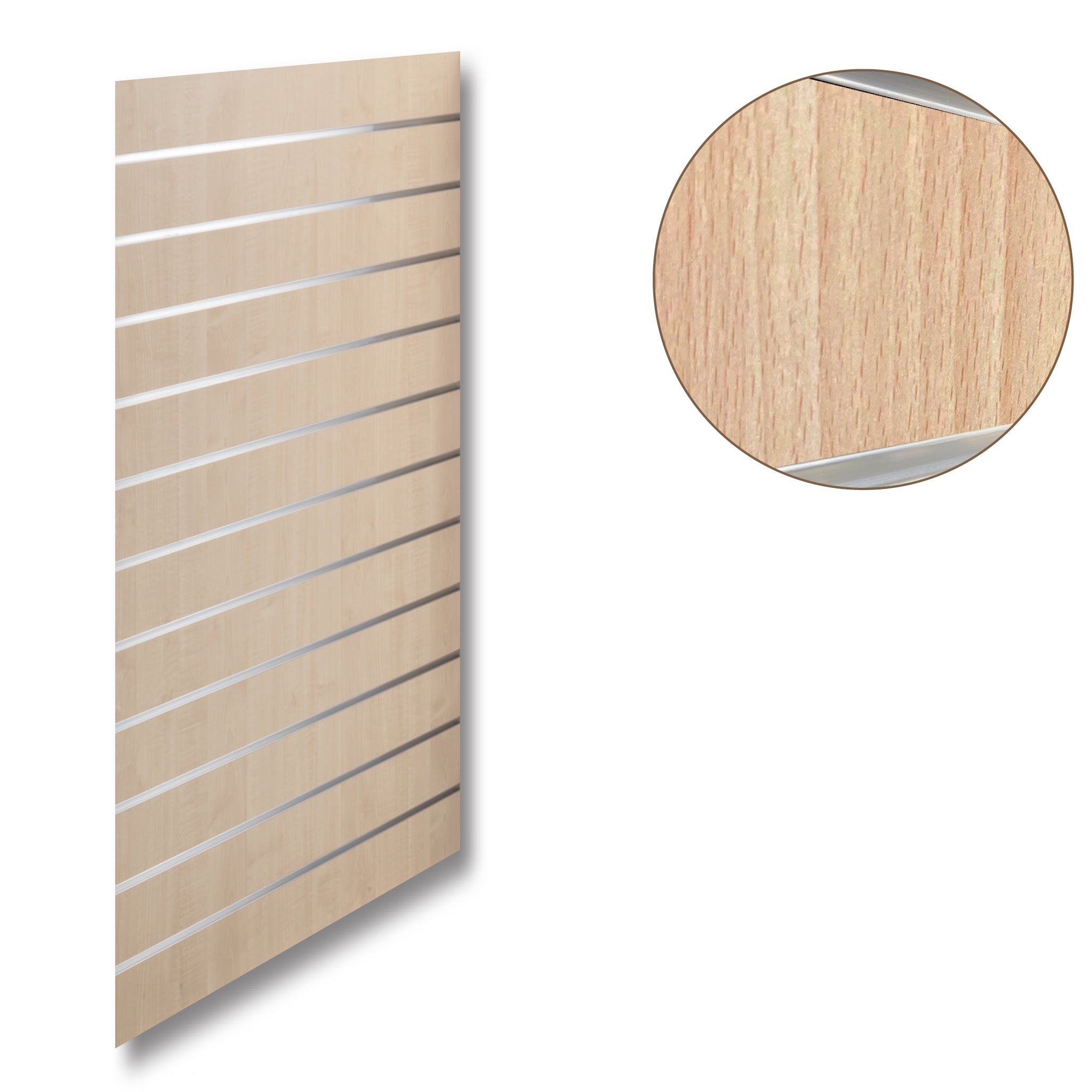 Gerillte Platte - Standard (59,5 x 120 cm) - Ahorn mit Aluminiumleisten