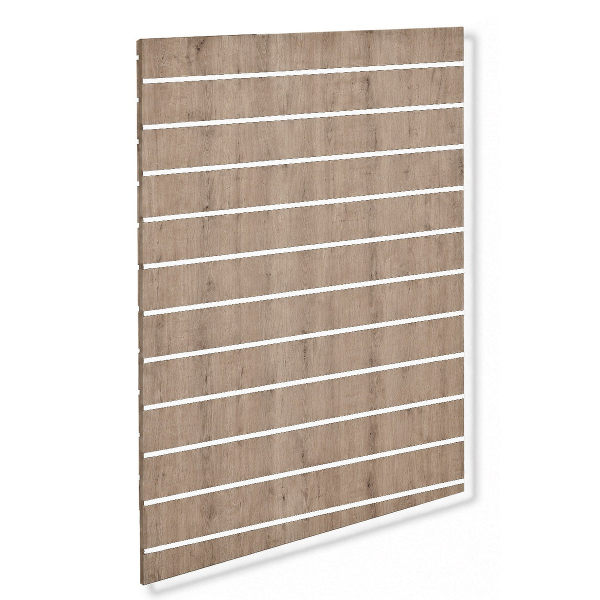 Rillepanel 120 x 120 cm i Eg-Look (72) med hvide plastlister – varenr. 9900-72-01P