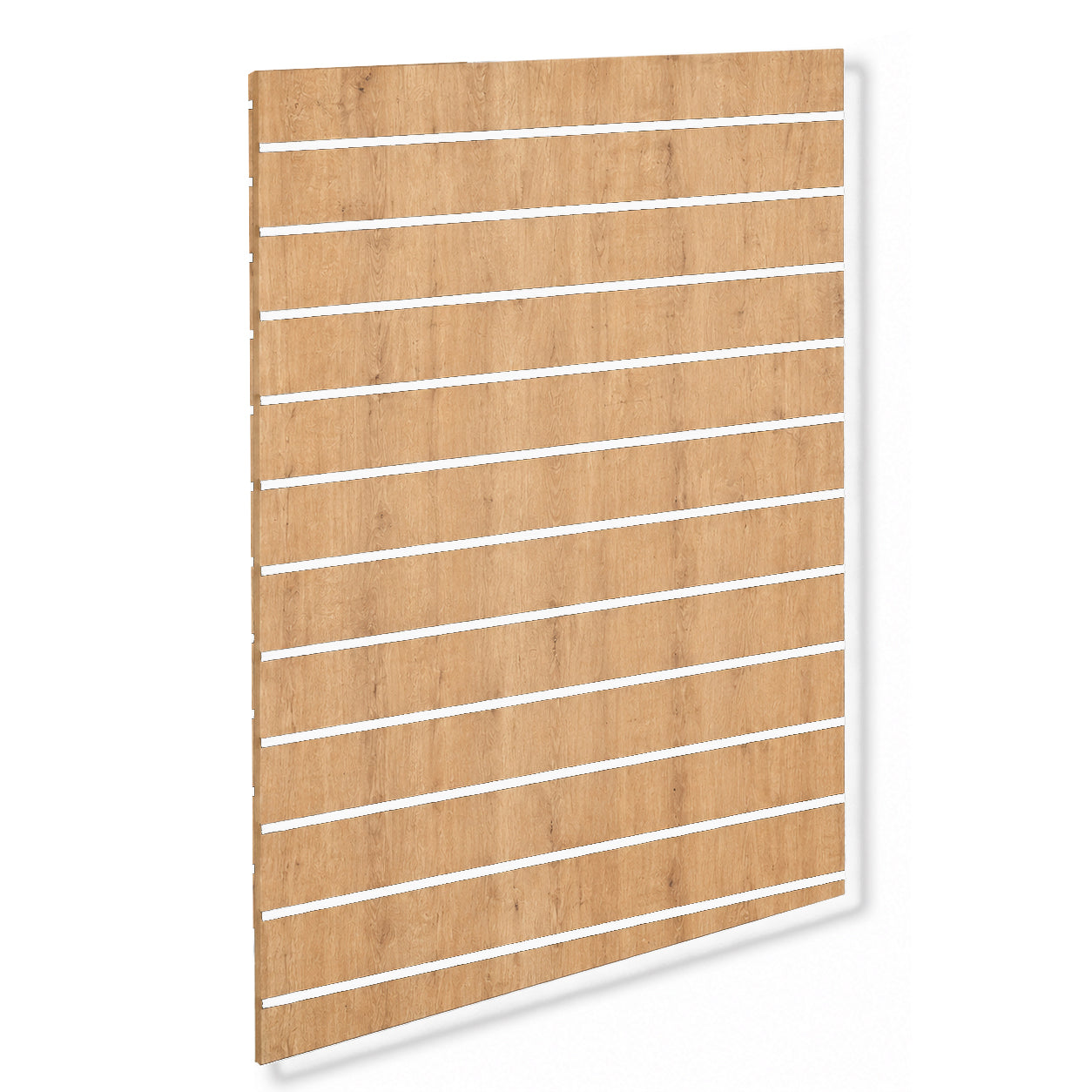 Lamellenwand - Standard ( 120 x 120 cm.) - Eichenoptik mit Kunststoffleisten in weiß