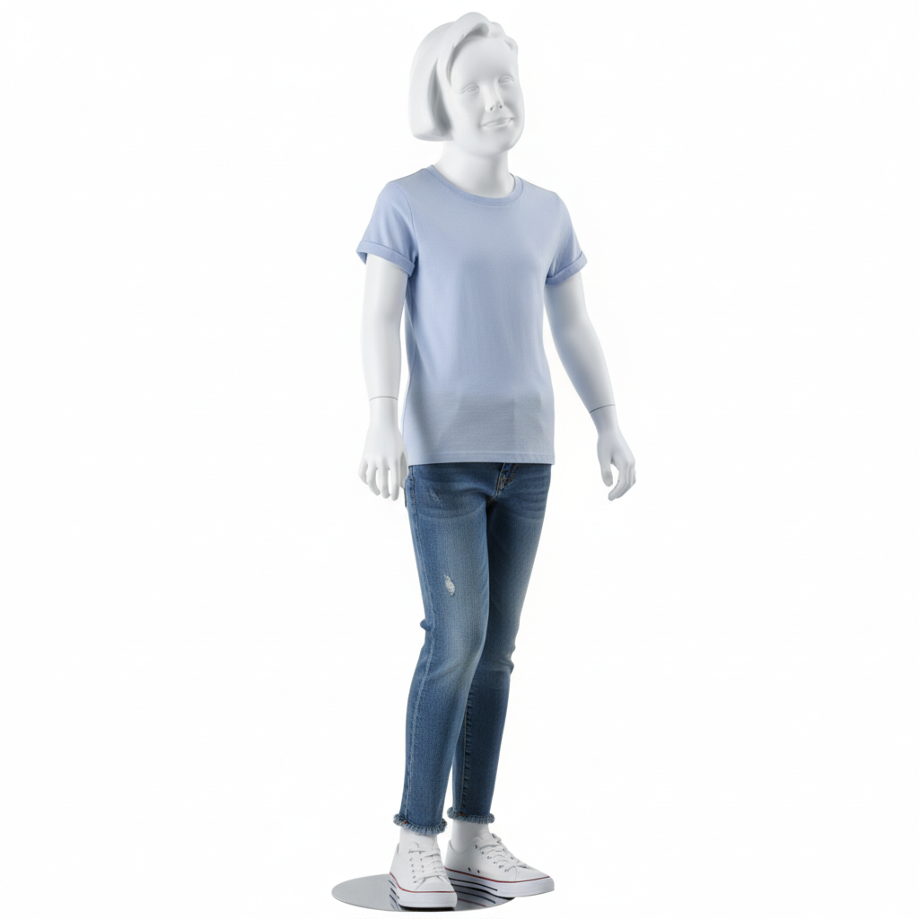 Schaufensterpuppe für Mädchen, 9-10 Jahre. Modelliertes Haar.