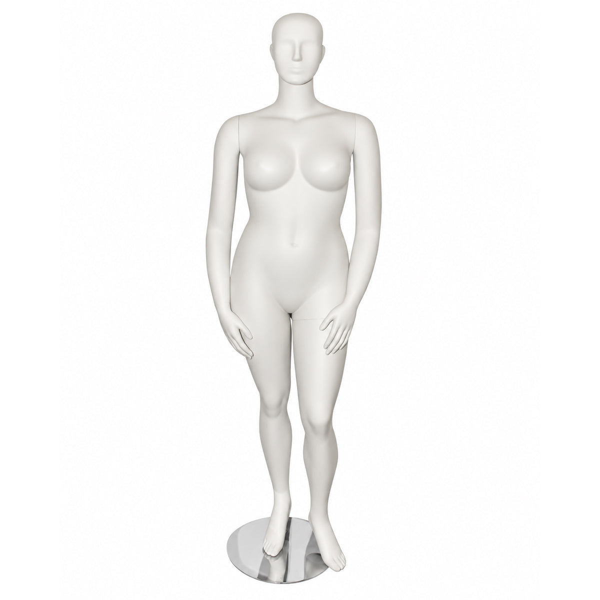 XL-Damen-Schaufensterpuppe mit Kopf. Gebogen.