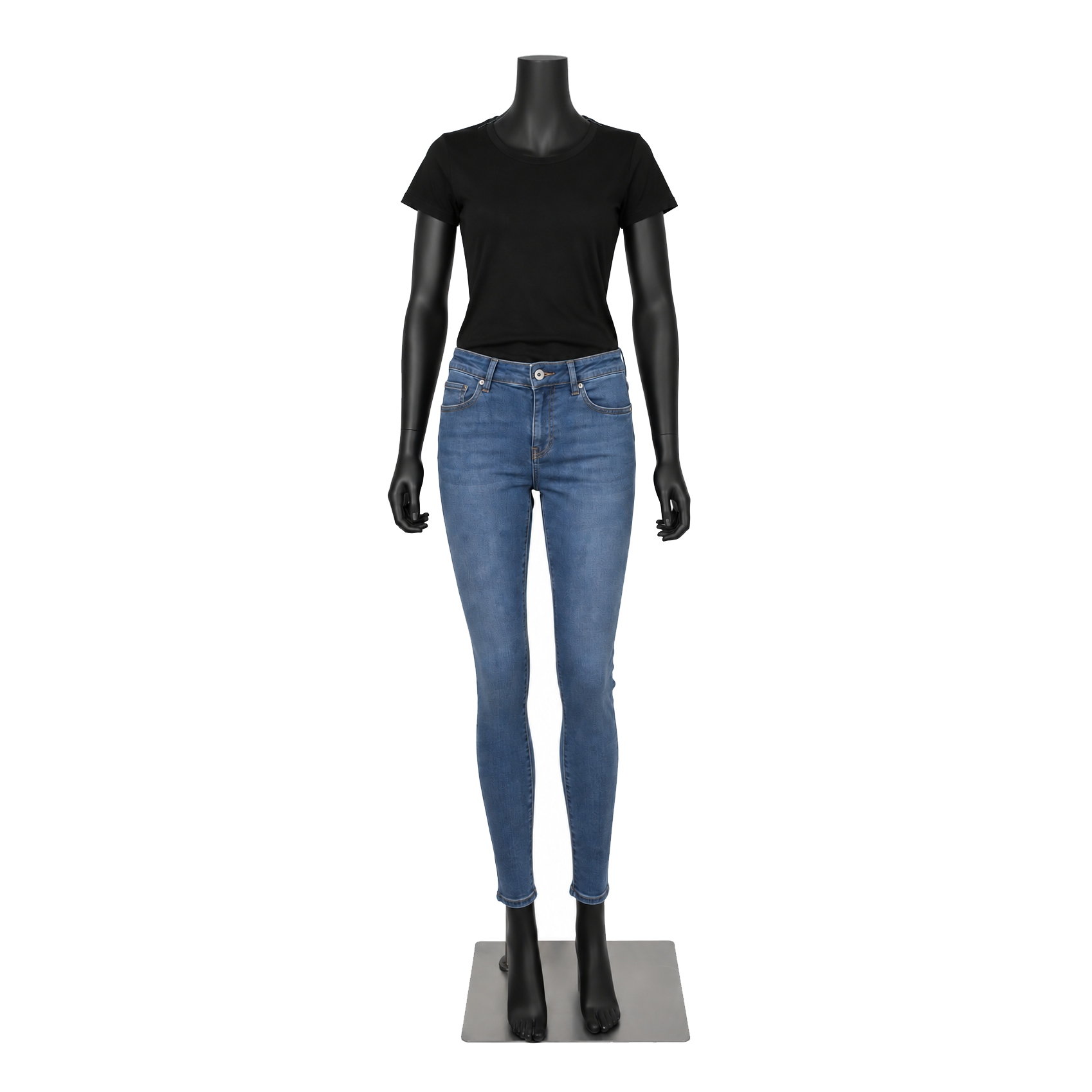 Damenmannequin, Modell A mit geraden Armen und flexibler Kopfpartie, schwarz. Standard