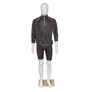Standard-Männermannequin C, mit geraden Armen, gesichtslosem Kopf und Fußplatte aus gebürstetem Satinmetall, weiß