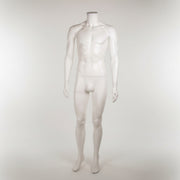 Einfache männliche Schaufensterpuppe ohne Kopf. Kunststoff.