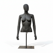 Damentorso für Tischdisplay. Schwarzer Kunststoff