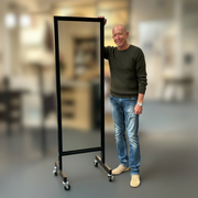 Standspiegel – Doppelrollspiegel – Schwarz. Robustes Modell.