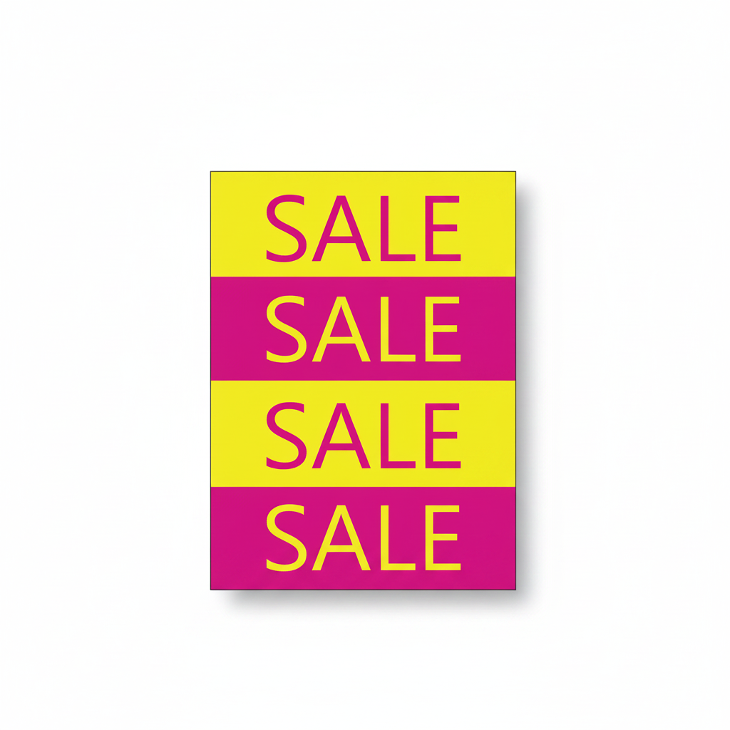 Plakat. SALE, gelb und pink, 50 x 70 cm